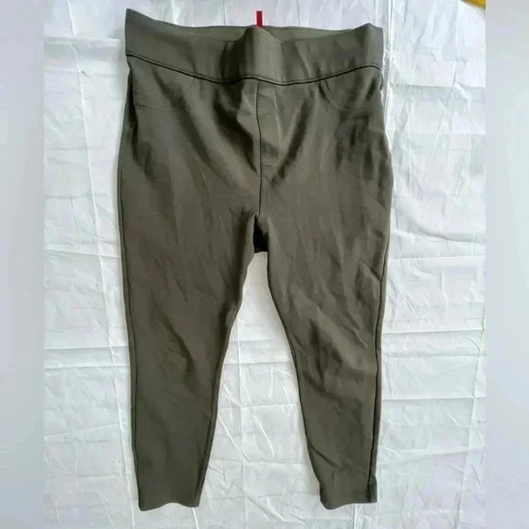 Spanx Plus Size 1X Ankle Leggings Leggings Back Pockets Green - Picture 10 of 10